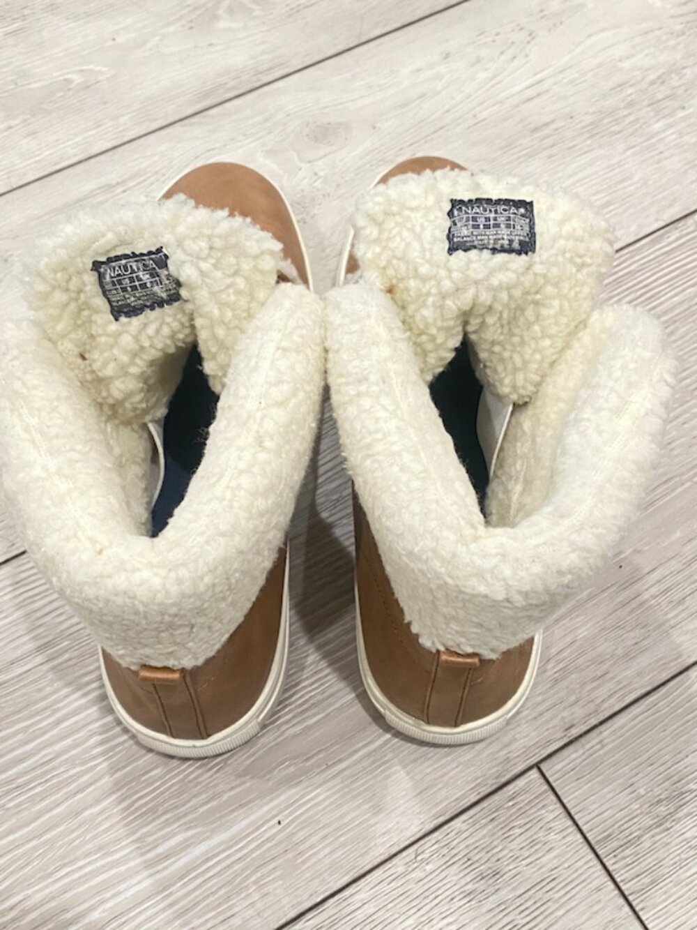 Nautica Keelen 2 High Top Sneaker Boots Faux Fur Lined Tan Size 8 - Picture 7 of 7